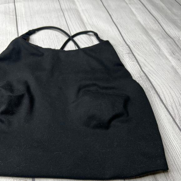 Victoria's Secret Black Open Cross Back Long Line Soft Bralette Size Medium - Picture 3 of 8